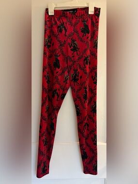BlackMilk Merry Krampus High Rise Velvet Leggings Size Small